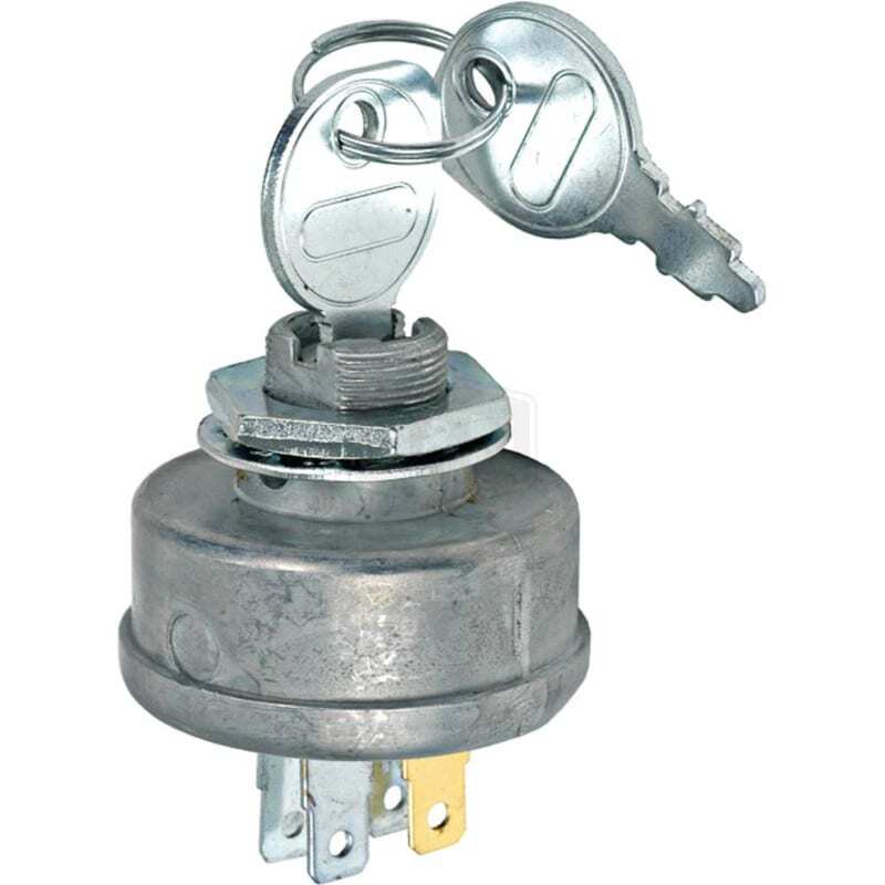 Ignition Switch for Lawn Mowers, 3 Positions, 5 Terminals, Includes 2 Keys