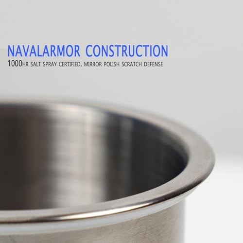 4PCS Boat Cup Holder, Stainless Steel Boat Cup Holder Insert, Blue Led Blue*4