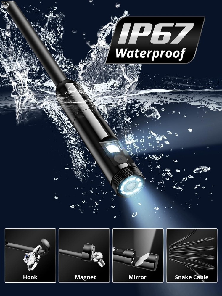 Endoscope Camera with Light,1920P HD 4.3" Display Borescope Camera, 16.5ft (5m)