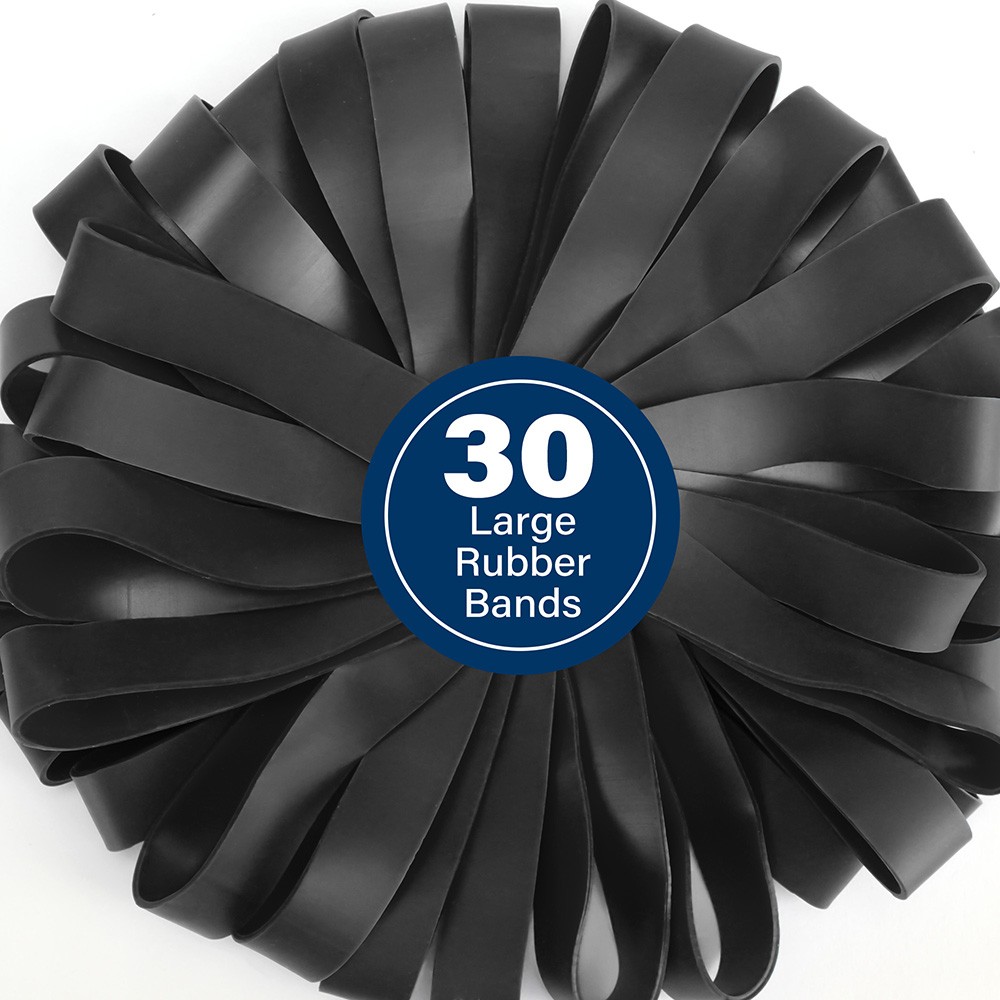 Large Rubber Bands Heavy Duty 30PCS Size #107 Black Elastic Long Rubber Bands
