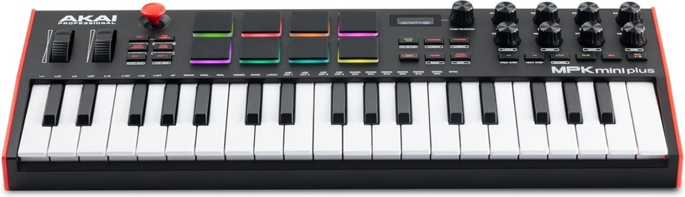 Versatile MPK Mini Plus MIDI Controller - 37 Keys, 8 Pads, Built-in Sequencer