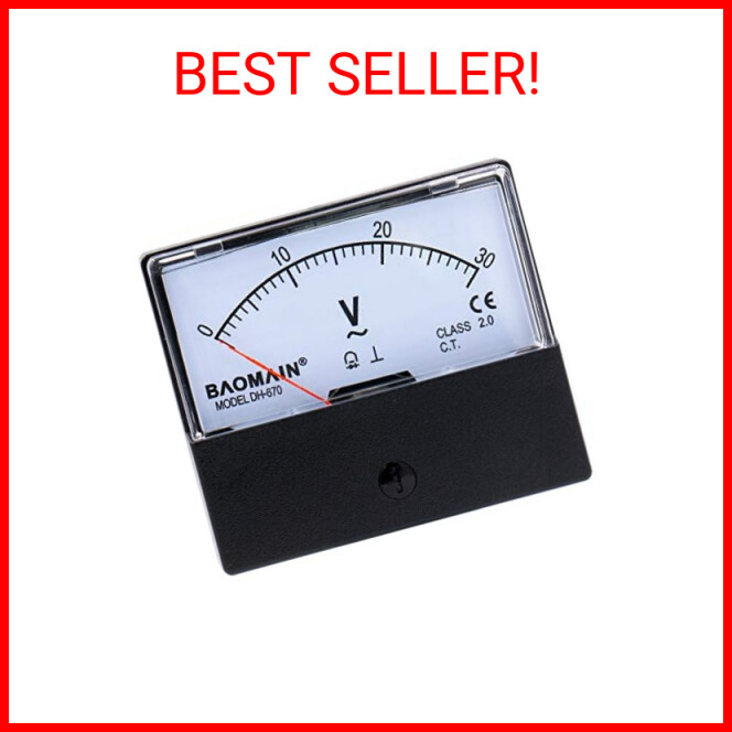 Baomain Voltmeter DH-670 AC 0-30V Rectangular Class 2.5 Analog Panel Volt Voltag