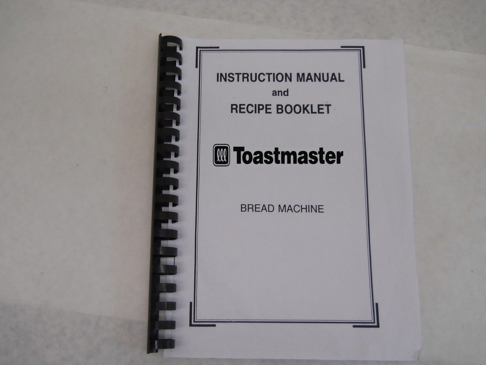 Toastmaster Bread Machine Manual TBR520, TBR845