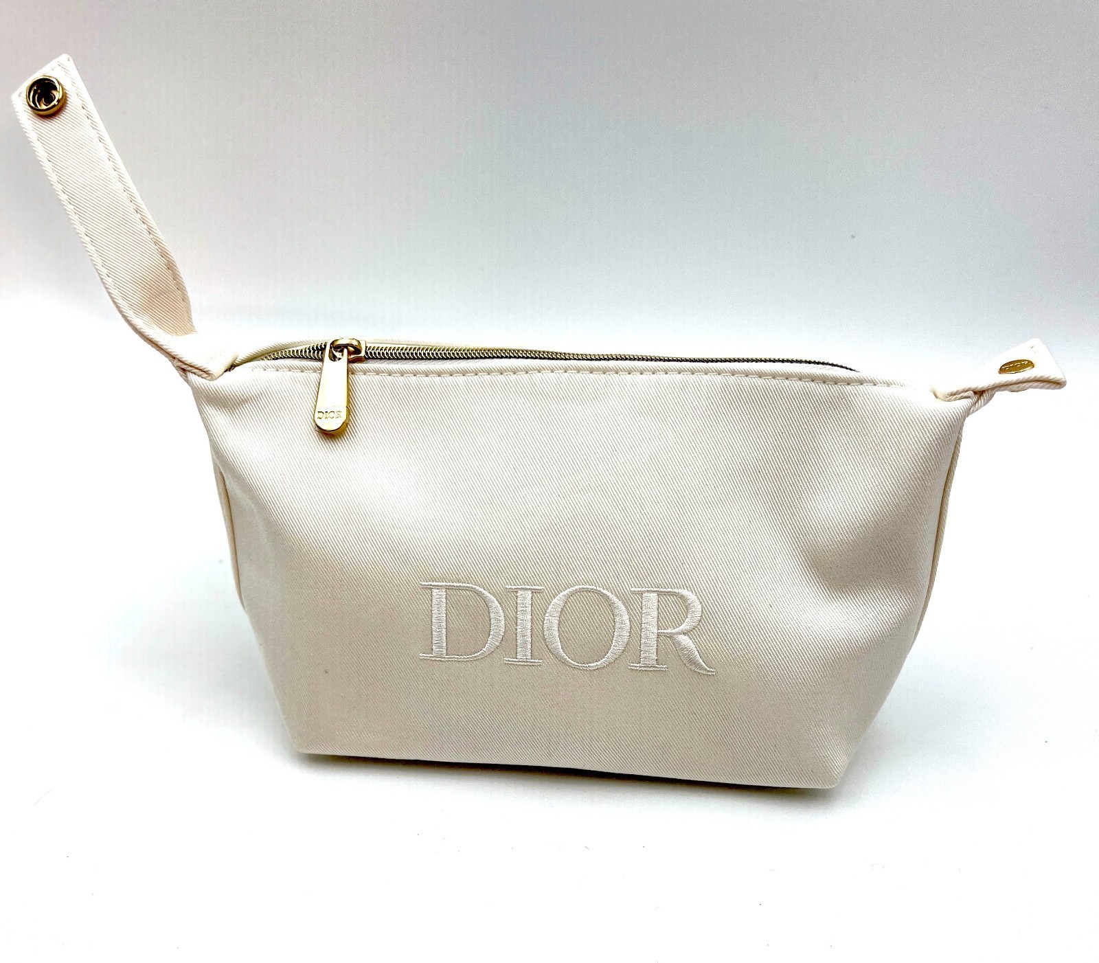 Christian Dior Cosmetic Makeup Bag Pouch With Top Handle New in Box!~ White