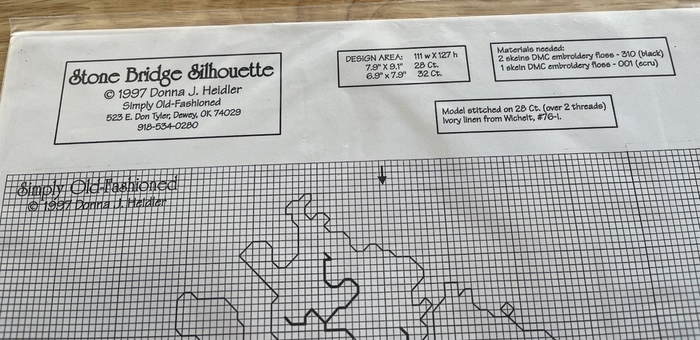 Simply Old-Fashioned STONEBRIDGE SILHOUETTE Needlepoint Pattern & Instructions