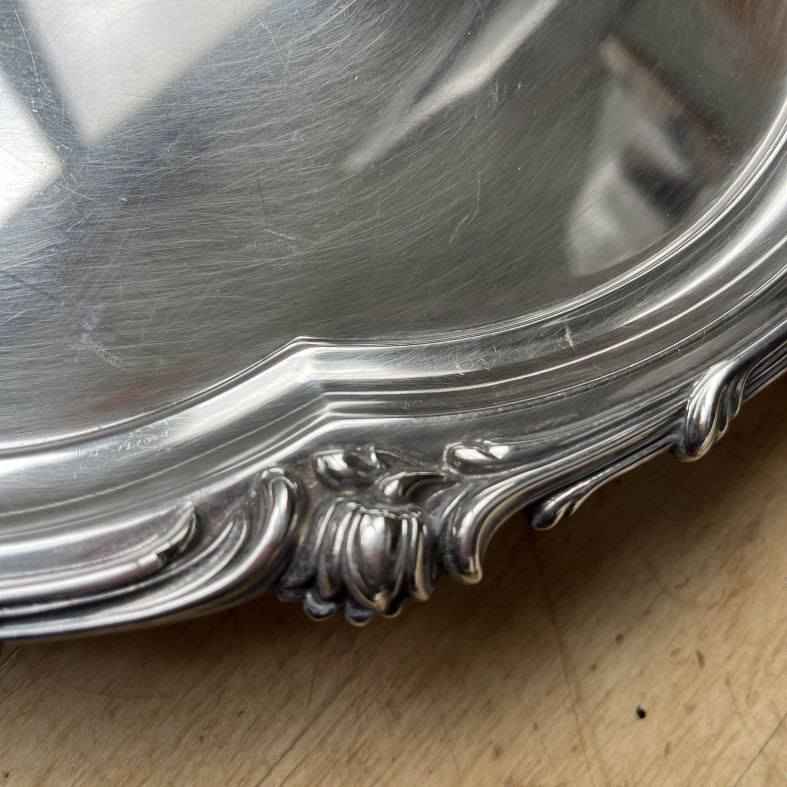 Antique Elkington & Co Silver Plated Round Footed Tray 2218 Victorian 1900 /14”W