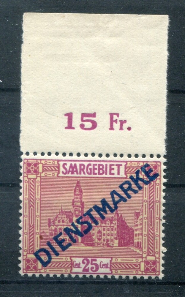Saar Post 14II Or Upper Edge MNH Mint (T0701