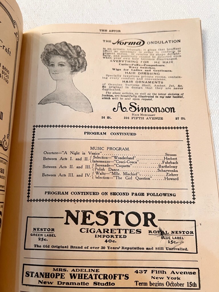 Astor Theater Program Oct 26 1908 William Hodge Henry Jewett Man From Home