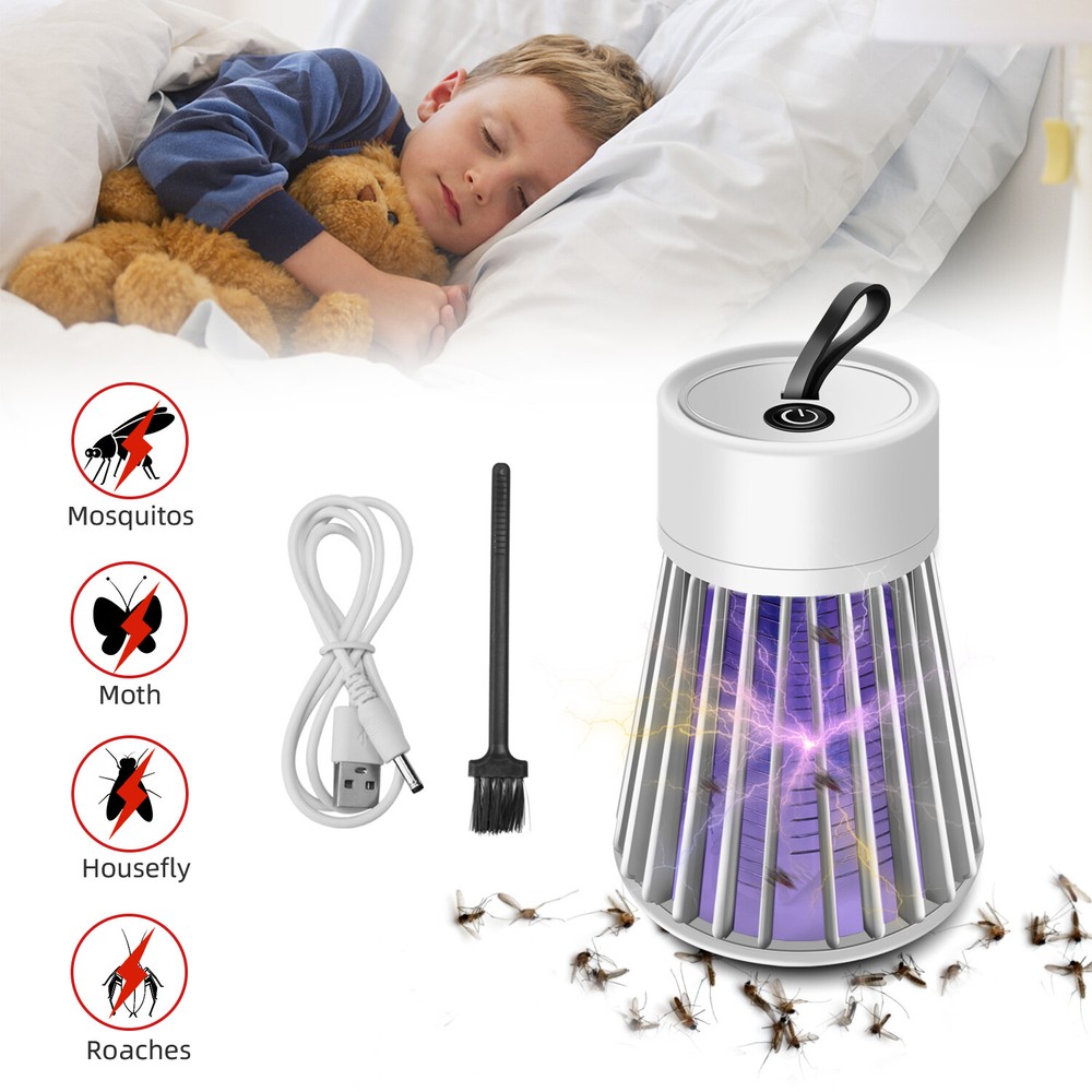 Bug Zapper Killer Lamp-USB Rechargeable & LED Light | Effective Mosquito Control