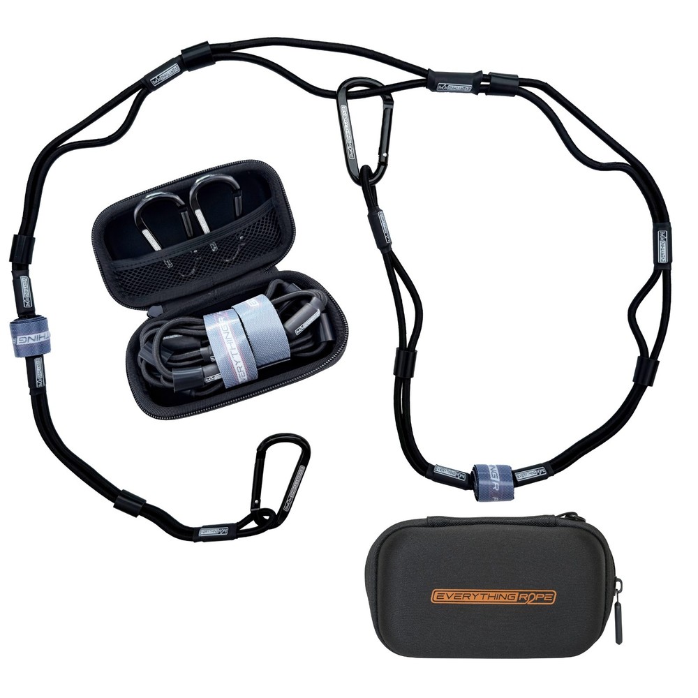 Black- Everything Rope Bungee Cord with Hooks, Adjustable Shock Cord