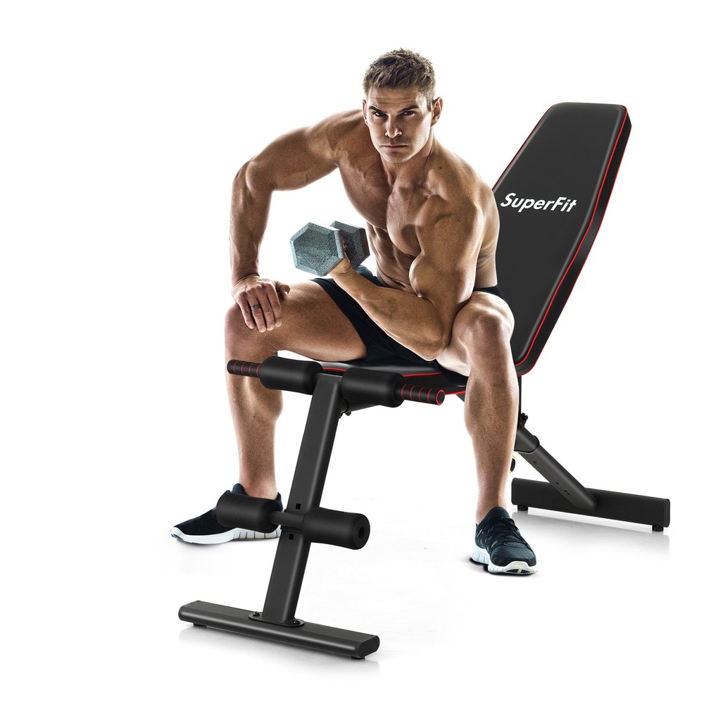 Adjustable Weight Bench Strength Training w/ 8 Back Positions & 3 Foot Positions