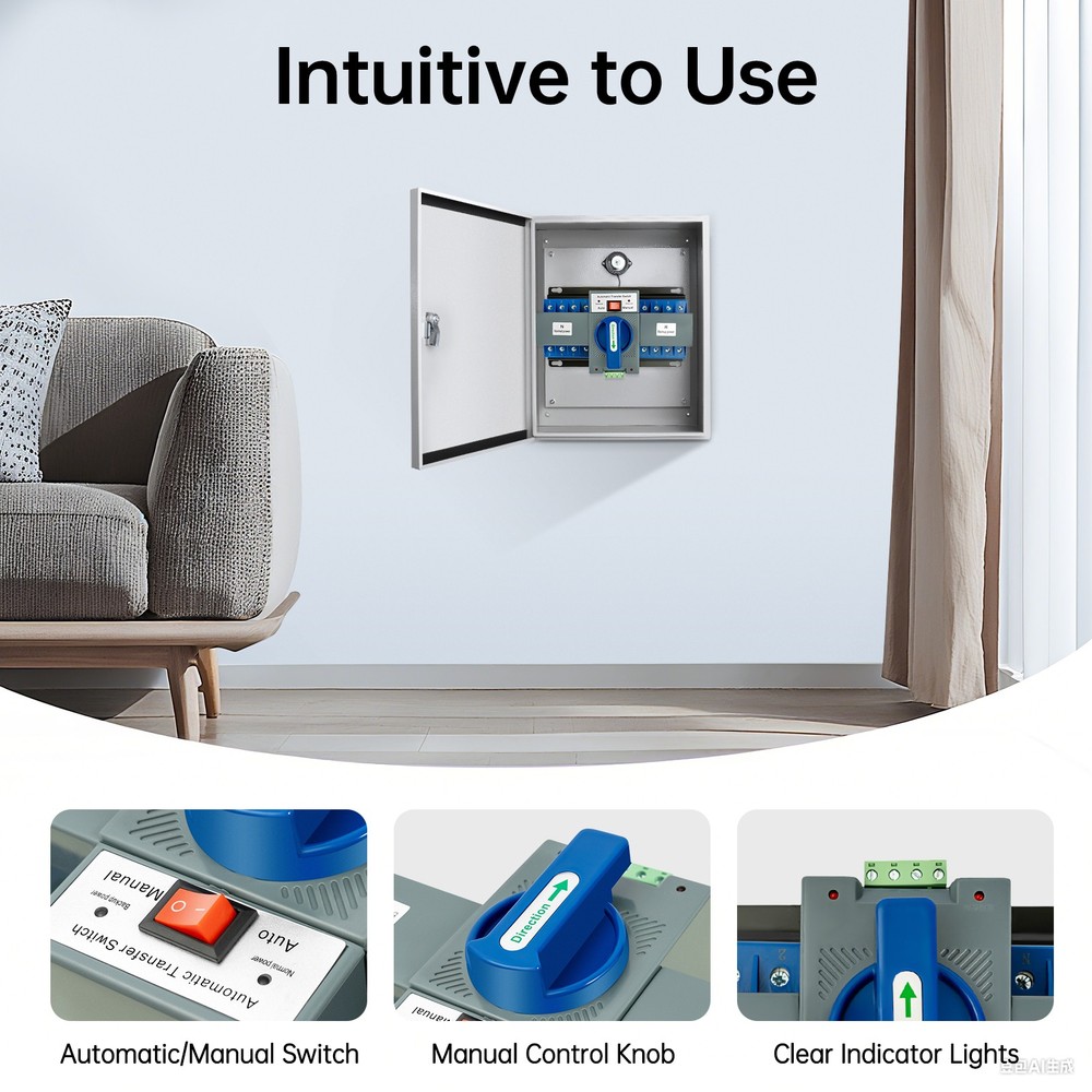 63A 4P ATS Dual Power Automatic Transfer Switch kit Generator Changeover Switch