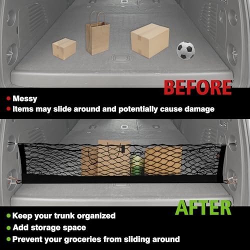 Envelope Style Trunk Cargo Net Compatible with 2015-2020 Chevy Tahoe, GMC