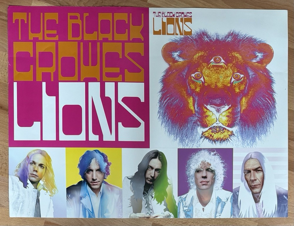 THE BLACK CROWES " Lions " Original 2001 US Promo 2-Sided Poster 18" X 24"