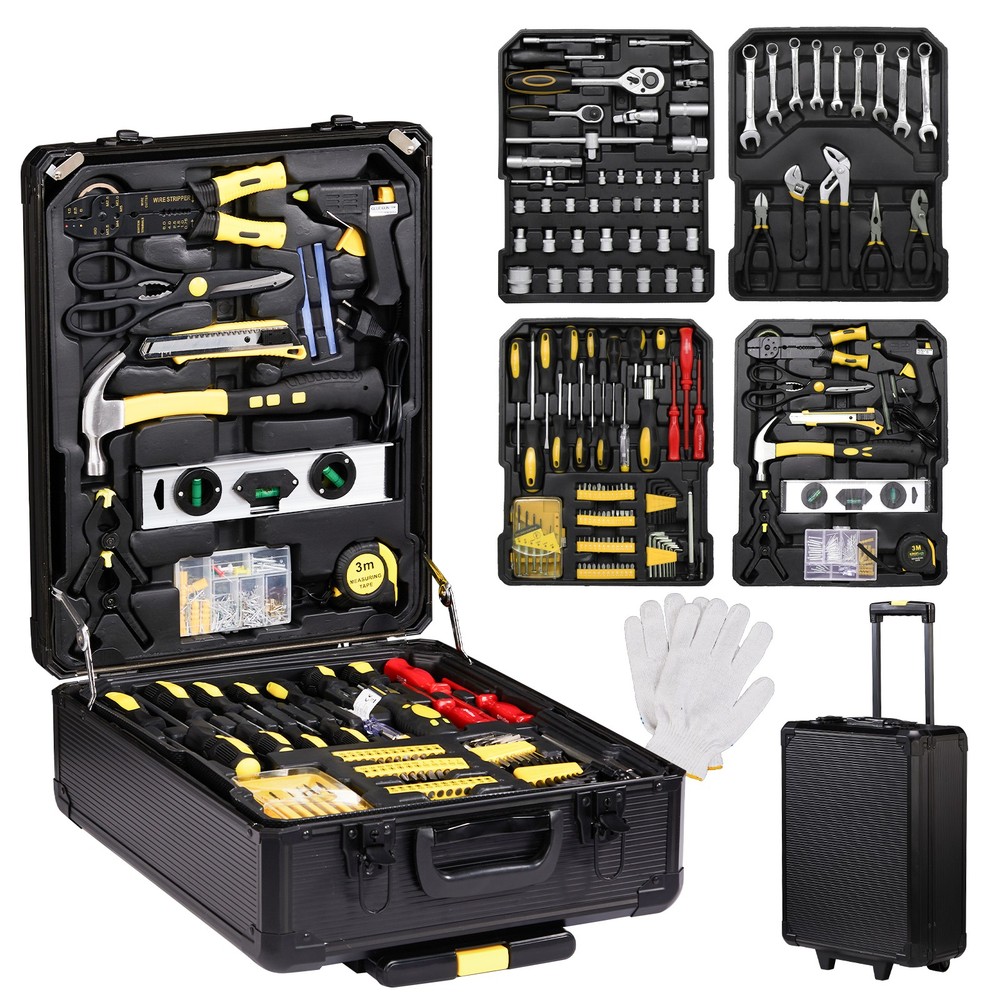799pc Aluminum Tool Set in Trolley Case, Black & Yellow