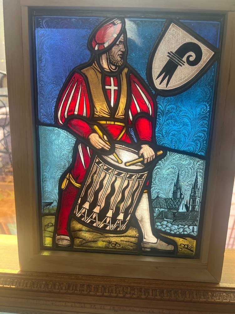 Small painted and fired medieval soldier