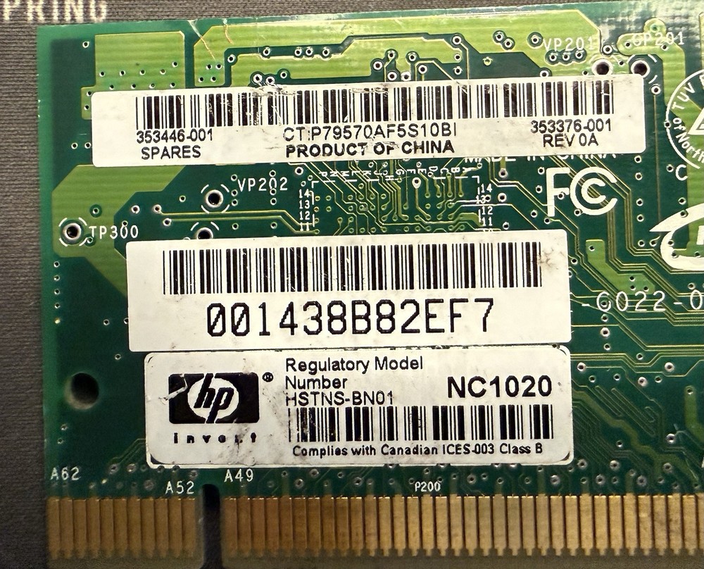 HP NC1020 GIGABIT SERVER ADAPTER