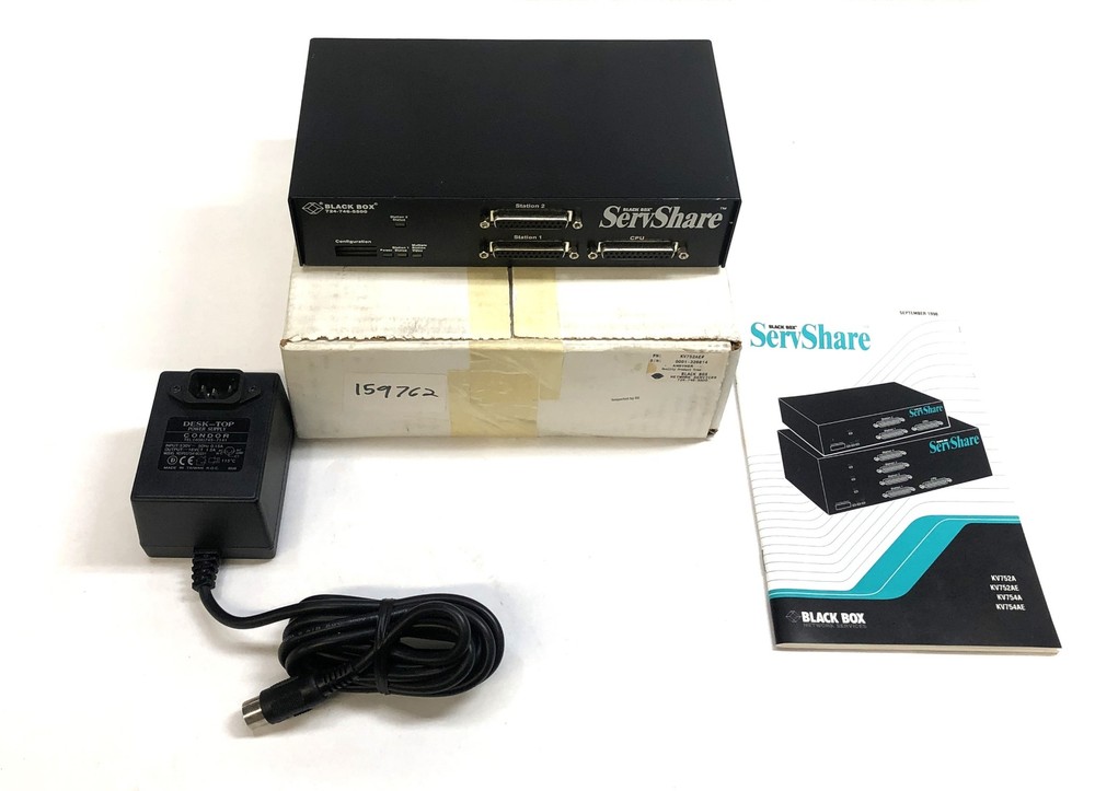 Black Box ServShare Two-Port ServSwitch KVM Switch KV752AE NOS