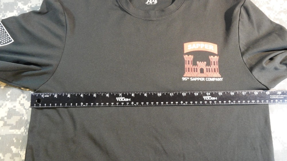 DISCONTINUED 95TH SAPPER COMPANY WOLFPACK BLACK ENGINEERS UNIT SHIRT MEDIUM