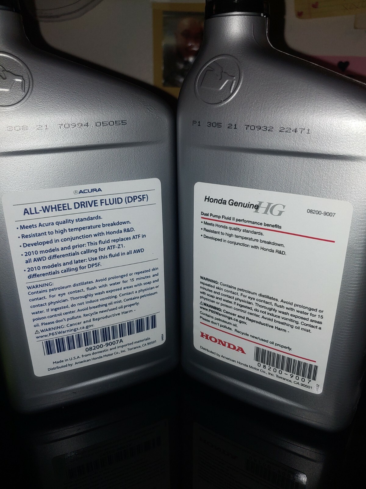 3 QTS HONDA GENUINE OEM DUAL PUMP II FLUID w/WASHERS DPSF II NEW 08200-9007