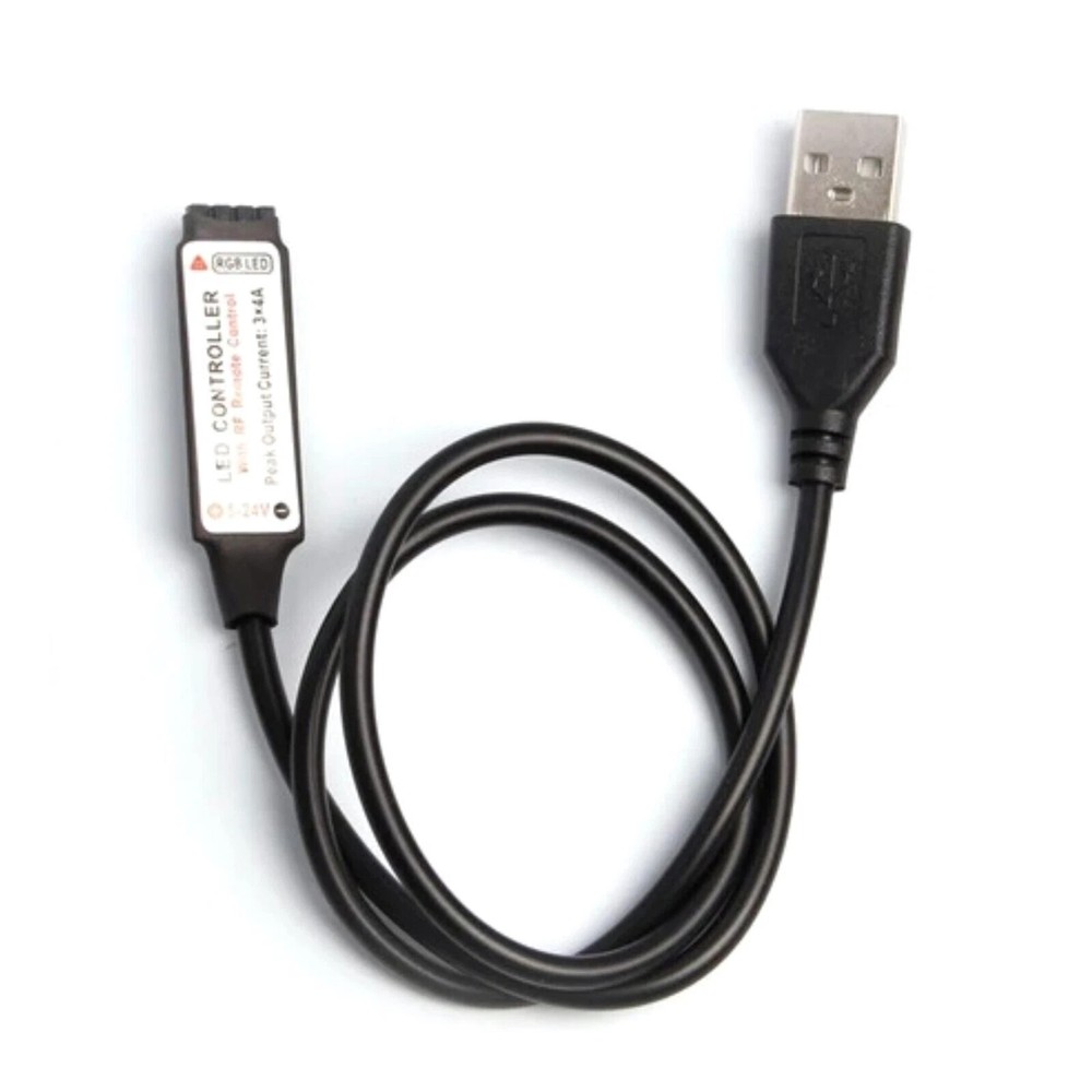 Wireless RGB LED Strip Remote Controller 17 Keys RF USB Powered, 5V-24V DC