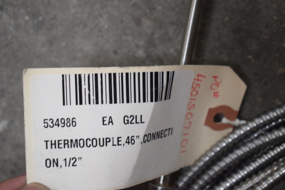 NEW PYCO 1/2'' Connection, Thermocouple, Size: 46''