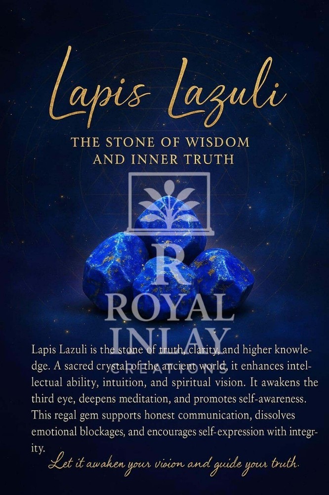 21" Lapis Lazuli Side Table | Handmade Gemstone Accent Table |Luxury Blue Table