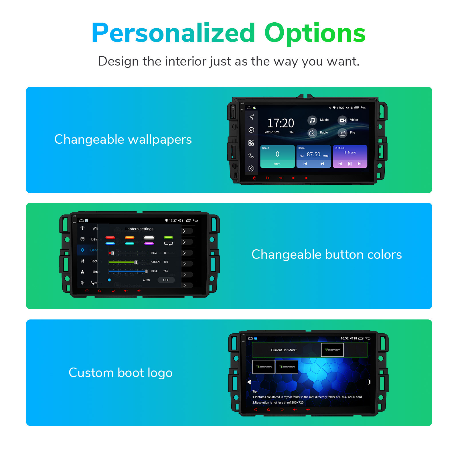 CAM+Car Stereo Android 12 8Core 4+64 For GMC Chevrolet Chevy Yukon Sierra Acadia