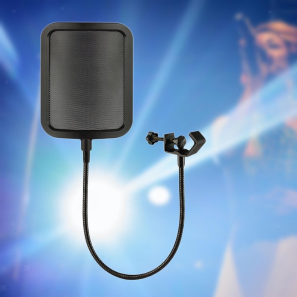 Mic Pops Filter Microphone Isolation Shield Handheld Mic Shield Curved Metal