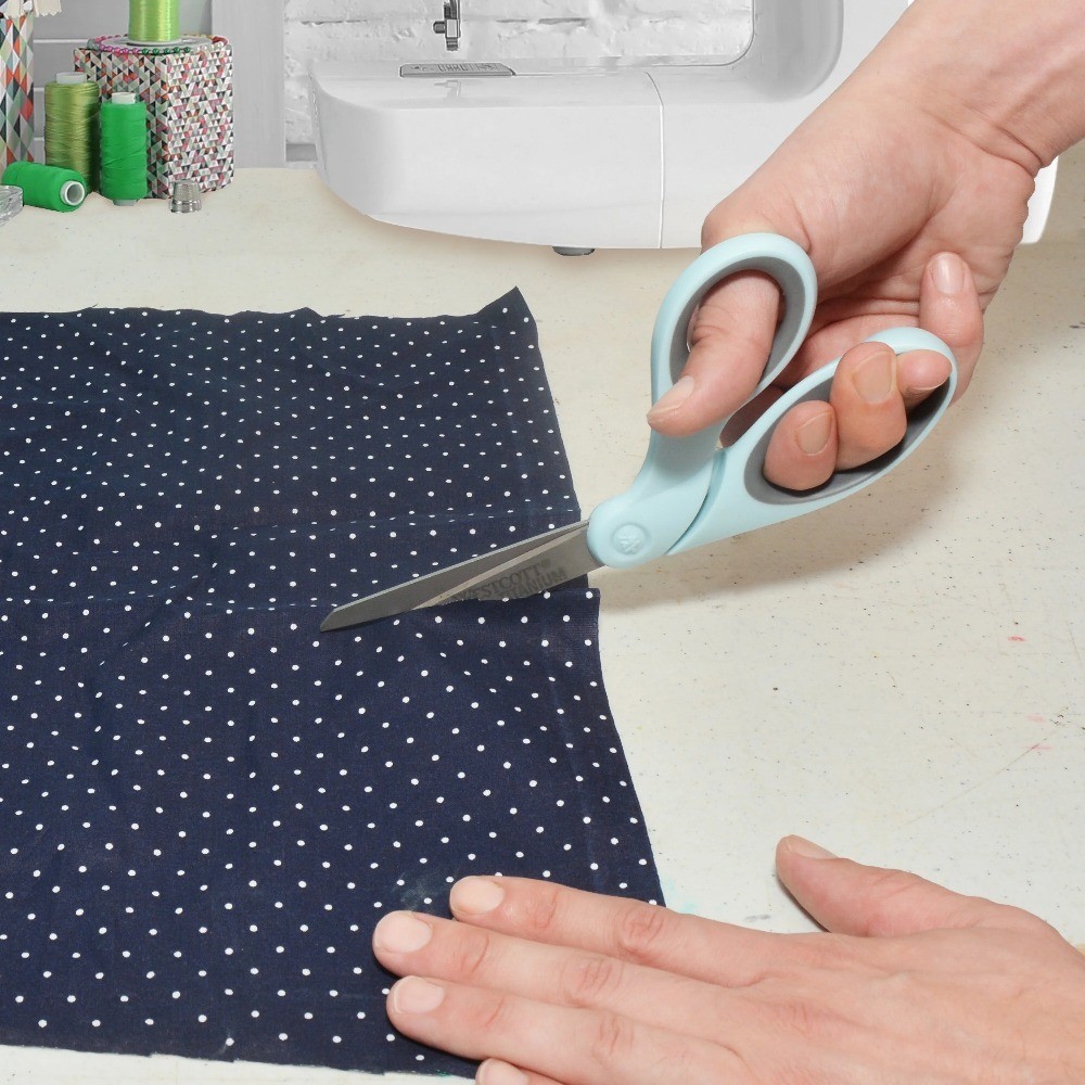 Bent Titanium Bonded Fabric Sewing Scissors for Crafting Blue 1-Count