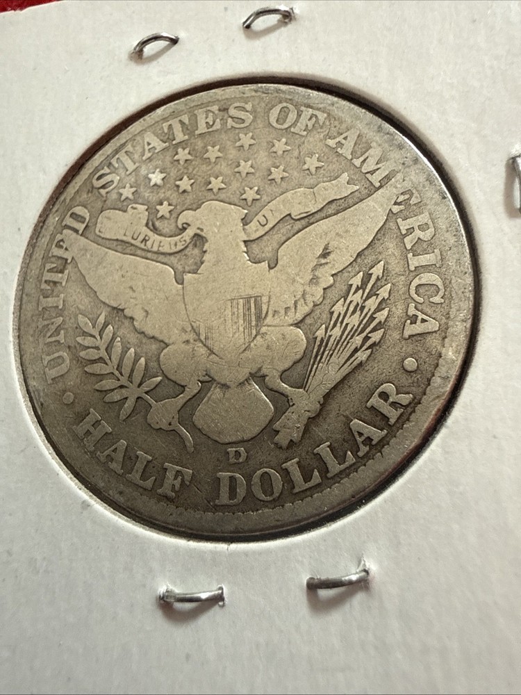 1907-D Barber half dollar coin.
