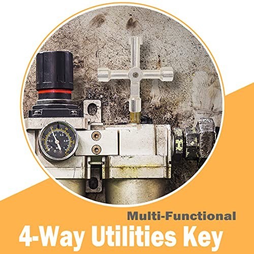 16" Multi-Functional Water Meter Key - 4 Way Valve Shutoff Tool for Utilities