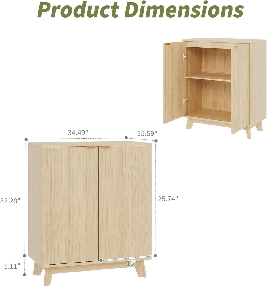 Sideboard Buffet Accent Cabinet Storage Adjust Shelf Coffee Bar Console Table