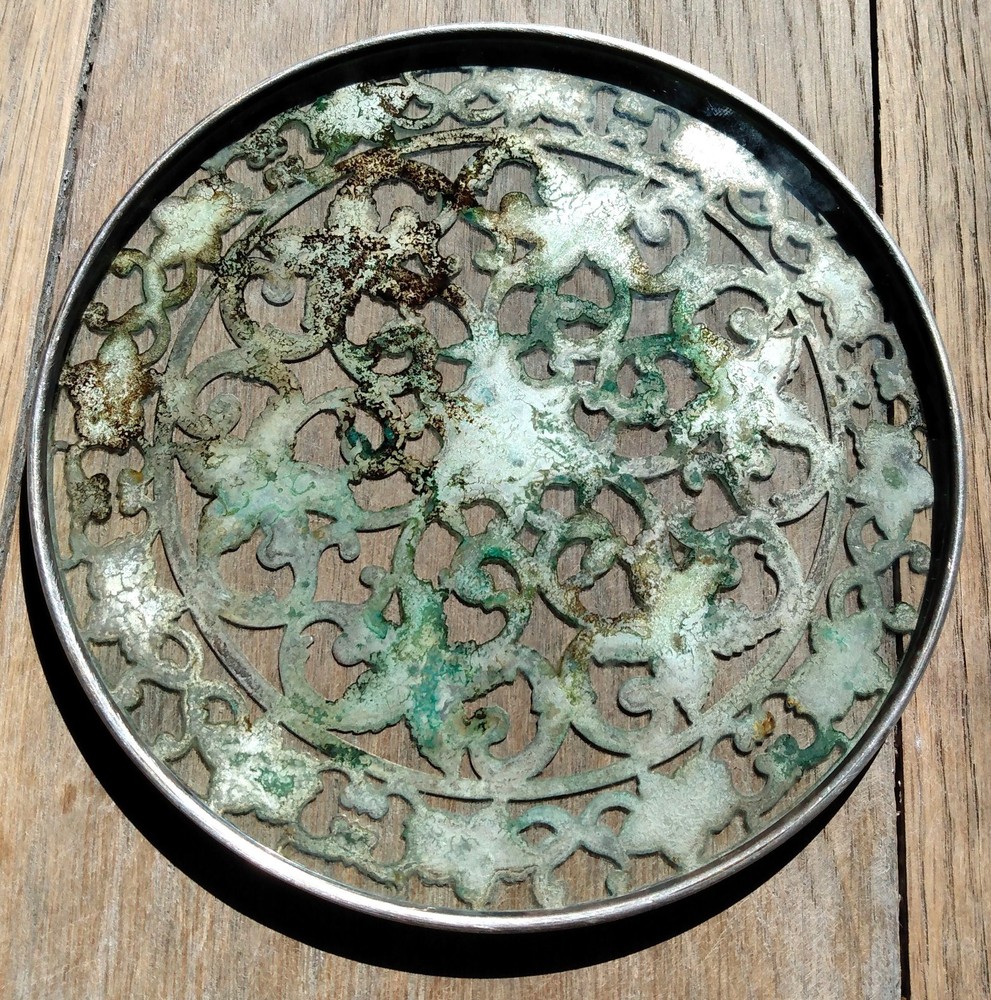 Vintage Webster Co EPCA Filigree Silver Plate Glass Champagne Wine Tea Coaster