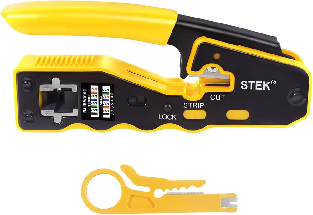 RJ45 Crimp Tool Pass Through Ethernet Crimping Tool Ethernet Cat5e Cat6a Cat7