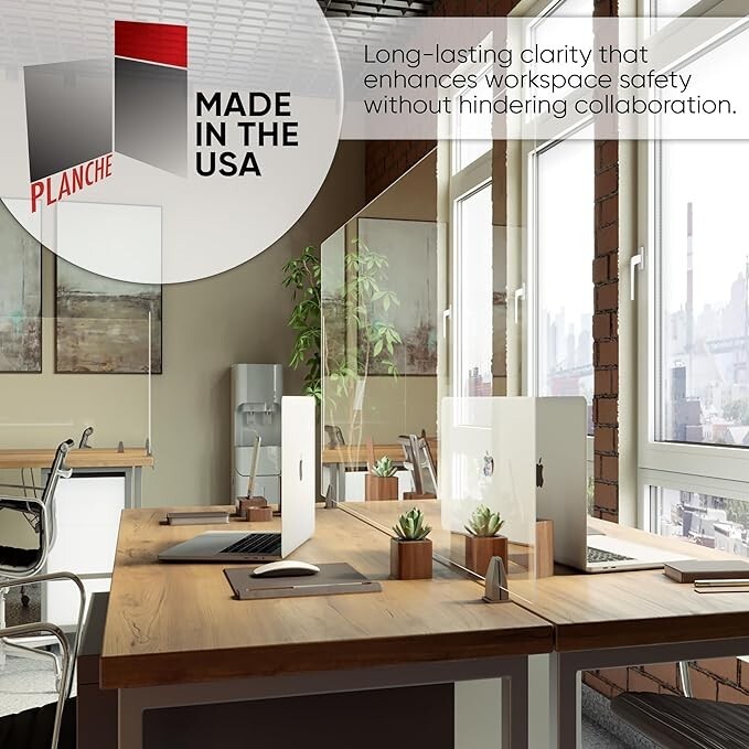 Plexiglass Table Top Sneeze Guard – Desk Divider for Students, Office,...