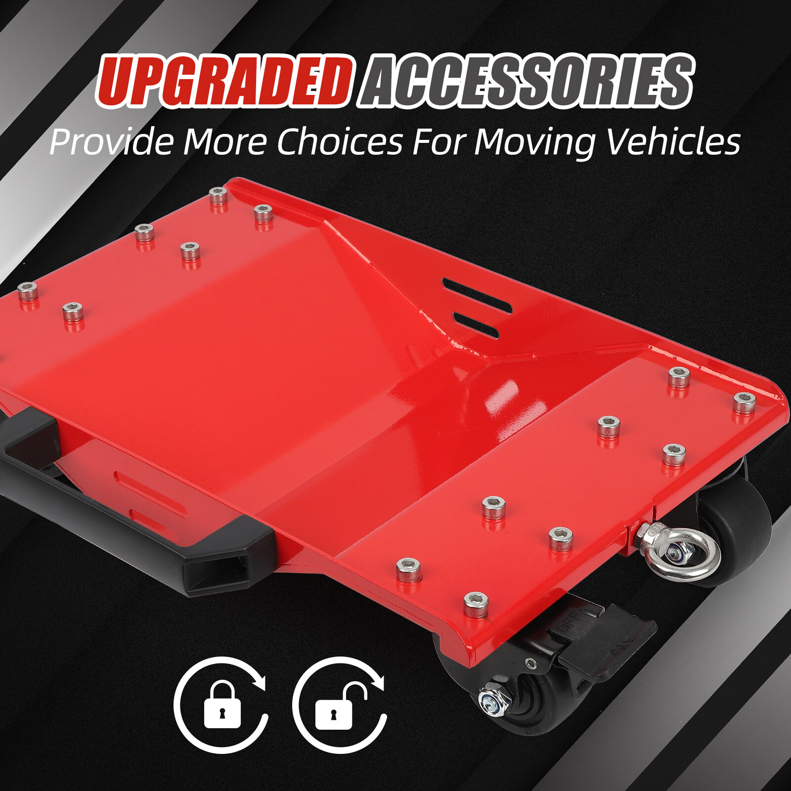 Set of 4 Car Dollies 8000LBS Car Wheel Dolly with Tow Hooks for Moving Vehicles