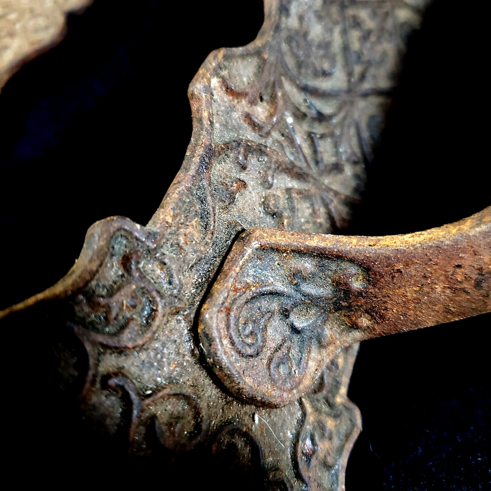 Antique Aesthetic Primitive Wrought Iron Door Pull Handle Set