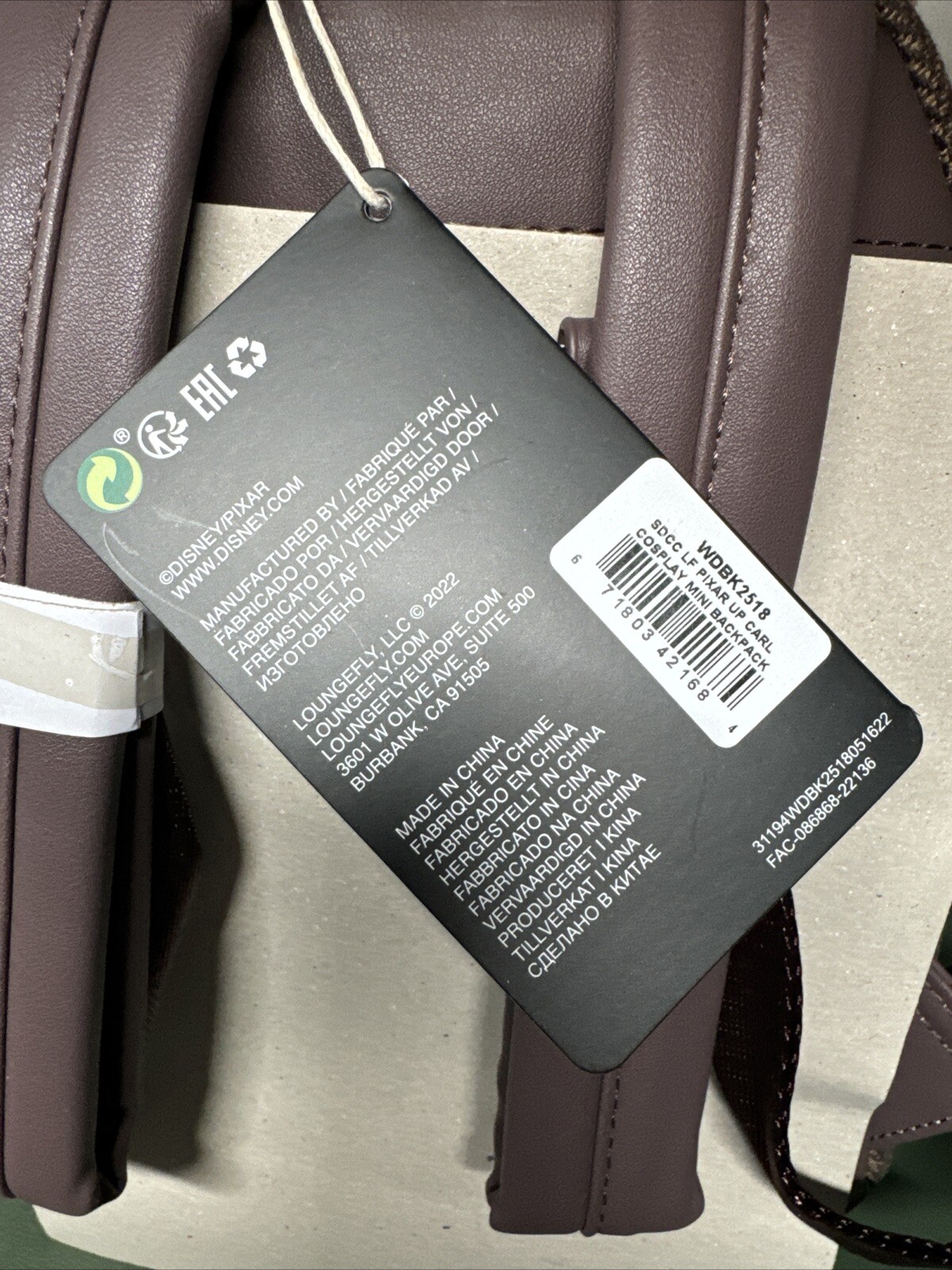 Loungefly Disney Pixar UP Mini Backpack Carl Suit Cosplay Mini Backpack - NEW!