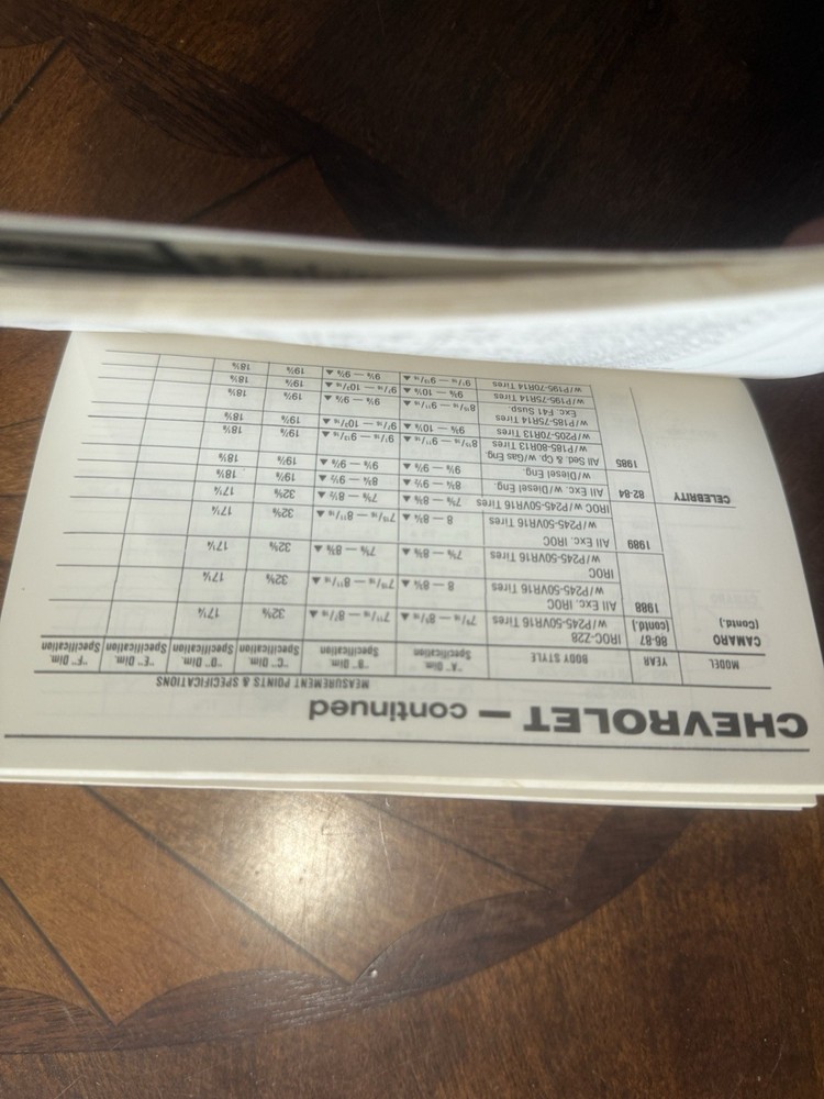 MOOG Chassis Height Specifications Pocket Manual 1990