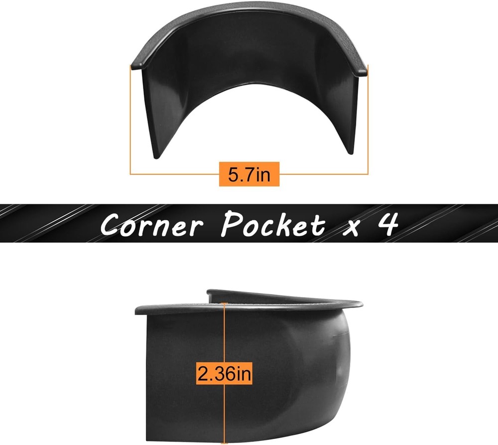 Pool Table Pocket Liners 6 Pc Billiards 6 Pc, Black
