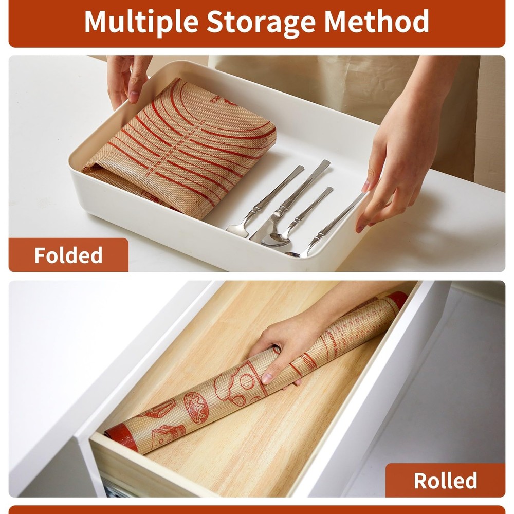 Silicone Baking Pastry Dough Mat - 26x16Inch Extra Large Cookie Bread Rolling Ma