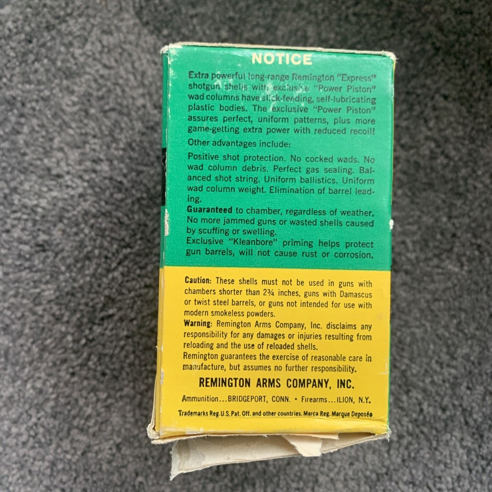 Remington 12 Ga Shotgun Shell Box Empty