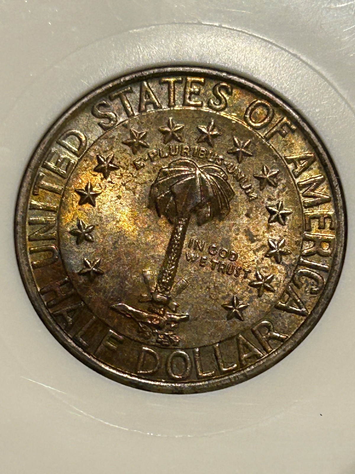 1936 South Carolina Half Dollar NGC MS65 CAC Green Fatty Holder Deep Toned