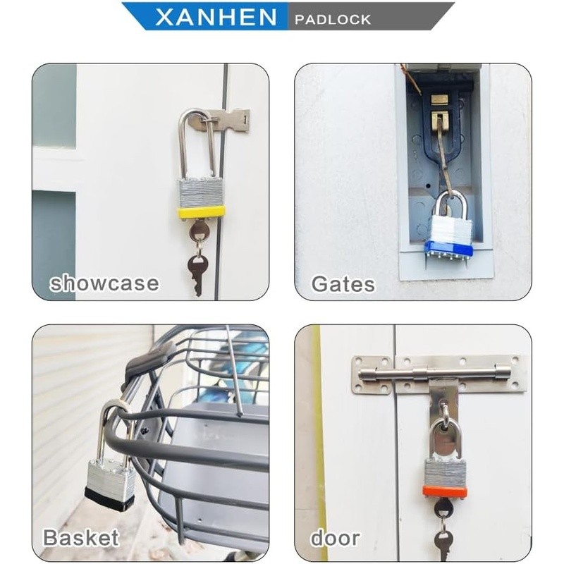 24 Pack Laminated Steel Keyed Padlocks Keyed Alike Security Lock Set Durable New