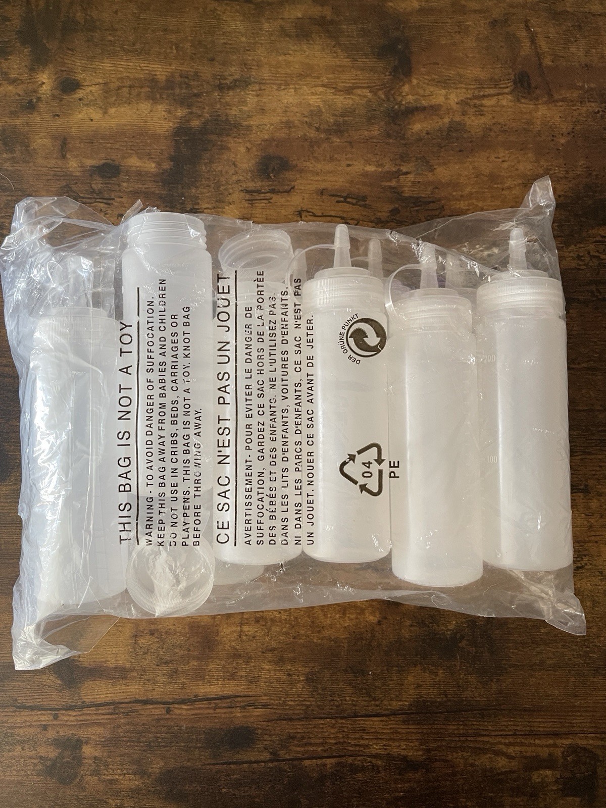 12 Pack Of 8 Ounce Plastic Squeeze Bottles