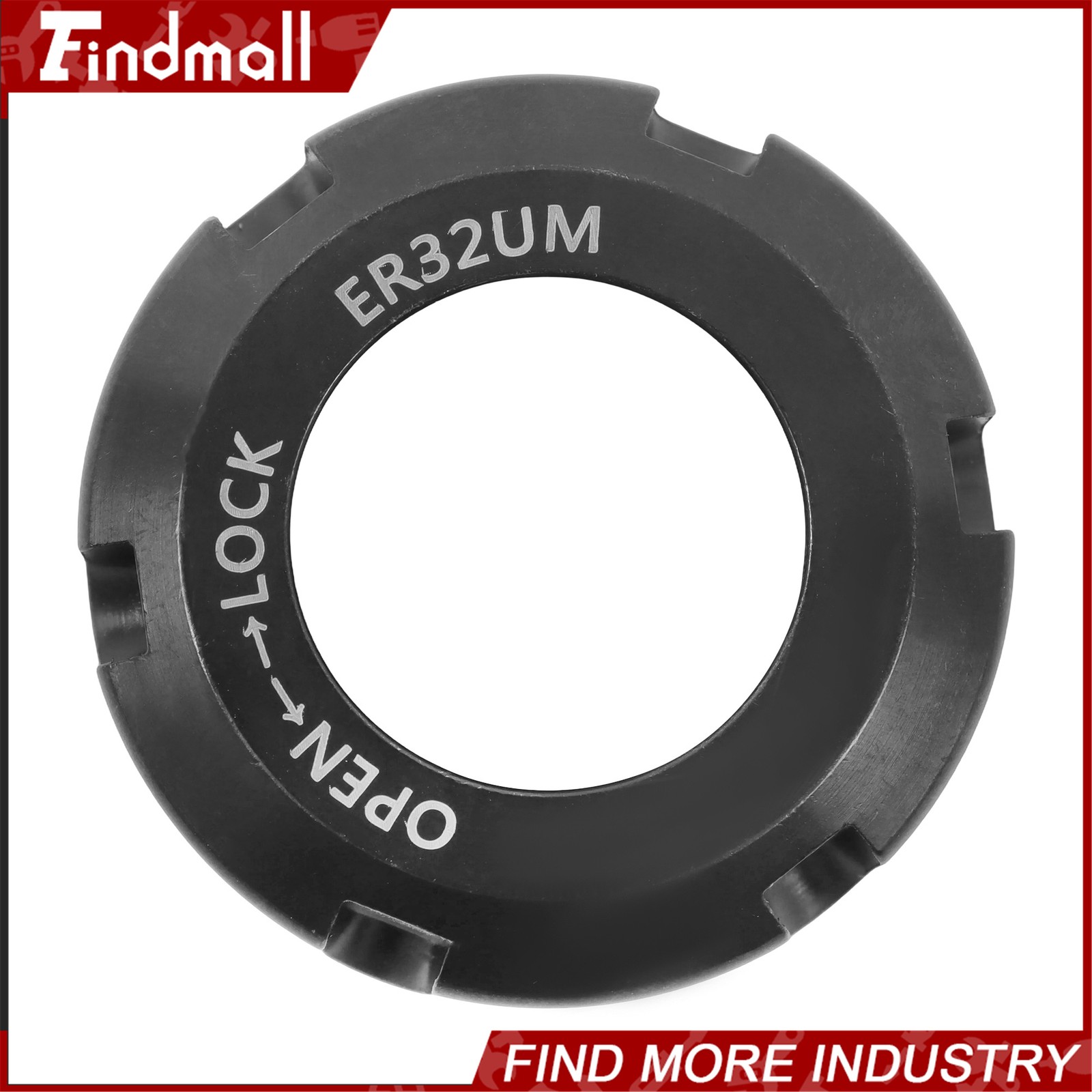 Findmall 2 Pack ER32UM Collet Nuts Ball Bearing Design for CNC Mill and Lathe