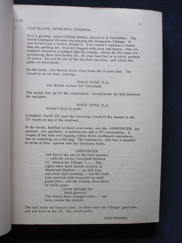 ORIGINAL SCRIPT - THE FORTUNE COOKIE - BILLY WILDER, JACK LEMMON, WALTER MATTHAU