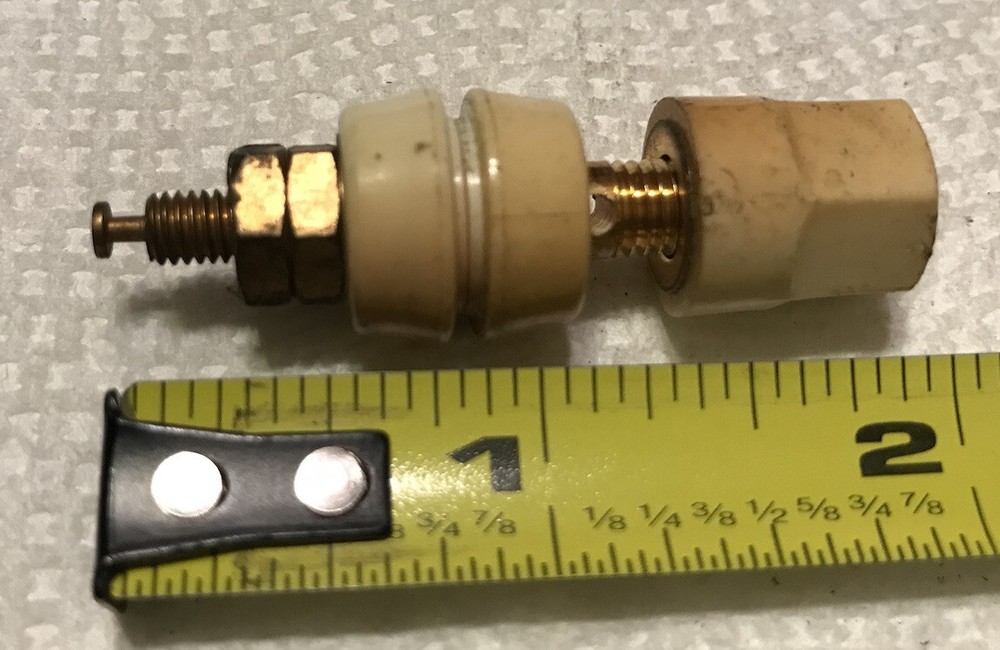 White Panel Mount Binding Post, Gold Plated Contacts