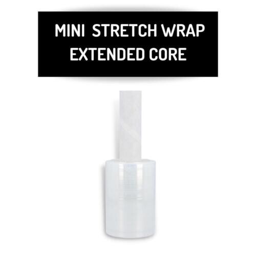 12 Rolls 5" x 1000' (45 Gauge) Extended Core Stretch Hand Shrink Wrap - Clear